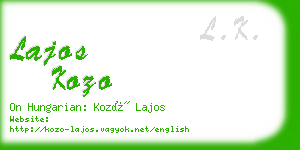 lajos kozo business card